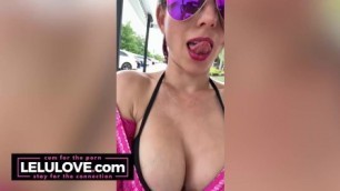 Big boobs babe walks around in public naked outside at a nude resort & candid daily adventures while there - Lelu Love