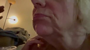 Granny gets cum in mouth and spits in a shot No.3