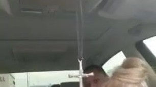 Blonde Mature Gives BBC Blowjob in Car