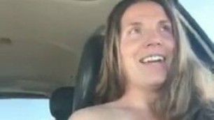 Camille records herself driving topless