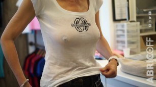 Lexoweb in wet t-shirt – Braless and pantyless