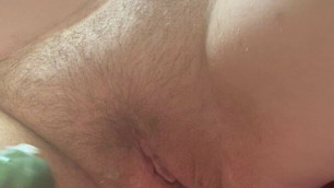 Big cucumber in pussy, then hard cock