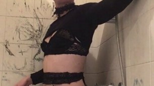 Sissy boi in lingerie having fun