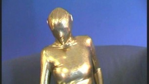 Arwen in Golden Spandex Catsuit