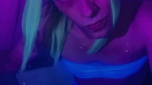 Sexy Blacklight Party Girl in Rave Lingerie