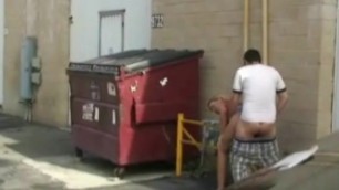 Outdoor Sex Behind a Trash Container