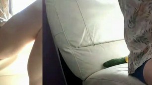 cucumber big long full in ass and cumshot