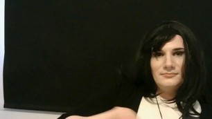 Crossdresser Patricia Livia Lilith playing solo on webcam compilation